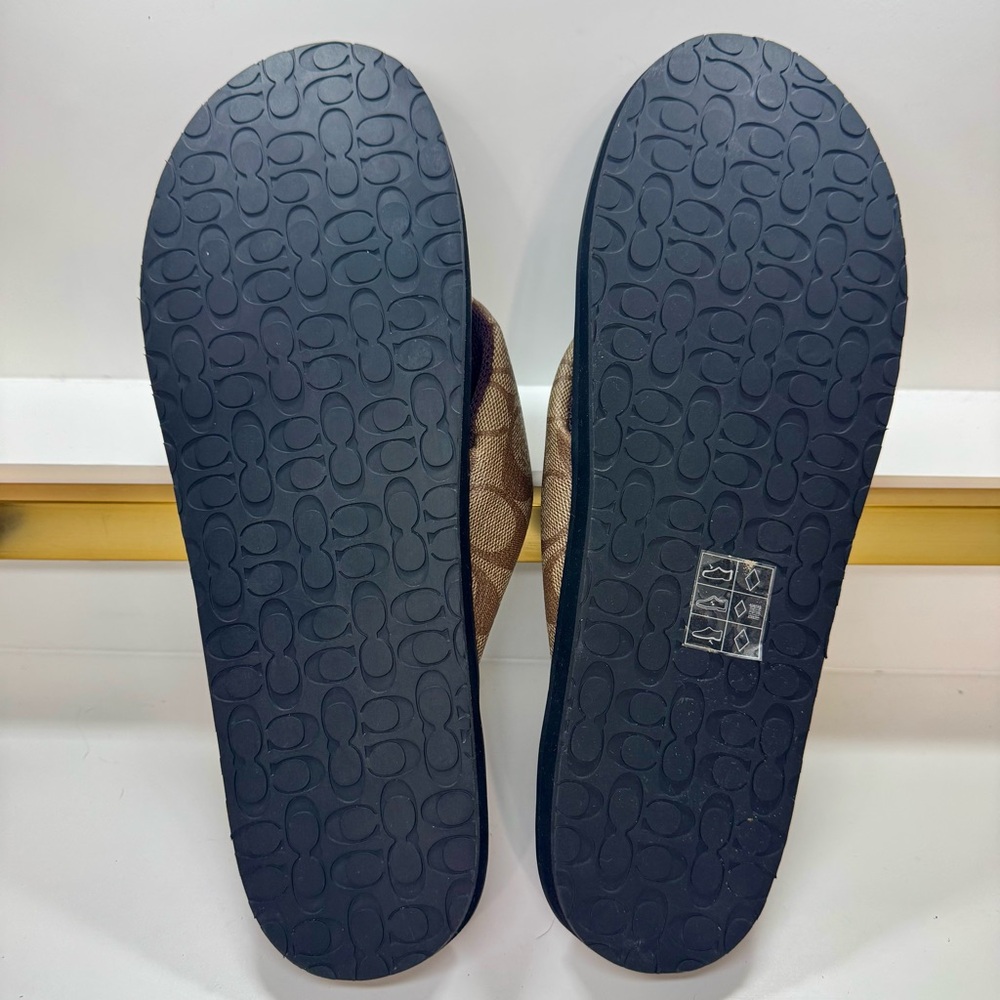 Coach Men’s Signature Canvas Flip Flop Sandals Size 10D G4921 New No Box/Tags - Picture 6 of 14